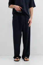 Corduroy Baggy Sweatpants Navy Blue