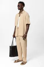 Basic Oversize Ottoman Takım Bej