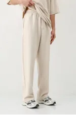 Baggy Fit Yıkamalı Eşofman Alt Taş