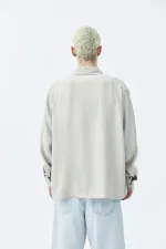 Basıc Oversize Uzun Kollu Modal Karışımlı Gömlek Bej