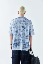 Patterned Corduroy Oversize Shirt Pattern-2