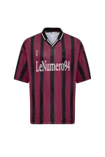 Oversize Printed Jersey T-Shirt, Burgundy