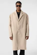 Oversize Uzun Kaşe Kaban Taş