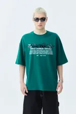 T-shirt oversize à imprimé en relief Atelier, bleu marine