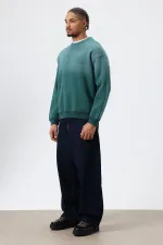 Sweat-shirt oversize à détails en pierre délavée, bleu marine