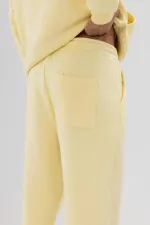 Pantalon de survêtement basique à chevilles élastiquées, jaune