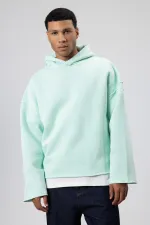 Basic Oversize Seamless Hooded Sweatshirt Mint