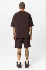 Ensemble short imprimé Young Atelier couleur café