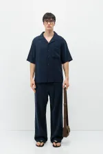 Relax Fit Modal Blend Suit Navy Blue