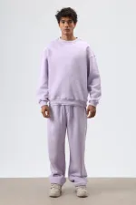 Sweat-shirt basique oversize délavé lilas