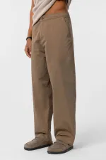 Yıkamalı Gabardin Baggy Pantolon Vizon