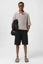 Polo Yaka Oversize Triko Taş