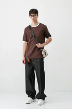 Kısa Kollu Regular Fit Tişört Kahve