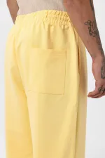 Paça Lastikli Basic Oversize Eşofman Takımı Sarı