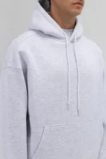 Basic Oversize Kapüşonlu Sweatshirt Karmelanj