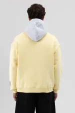 Sweat-shirt oversize imprimé bicolore jaune