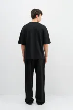 Modal Karışımlı Oversize Tişört Siyah