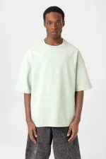 Yıkamalı Oversize Tişört Mint