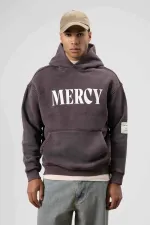 Card Detail Washed Oversize Sweatshirt Coffee