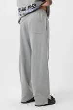 Paça Yırtmatçlı Oversize  Eşofman Takım Gri