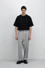 Baggy Fit Kumaş Pantolon Gri