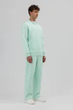 Sweat-shirt basique à col rond oversize menthe
