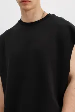 Oversize Kolsuz Basic Tişört Siyah