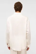Oversize Long-Sleeve Modal Fabric Shirt White