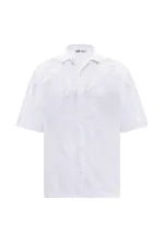 Oversize Washed Poplin Shirt, Ecru