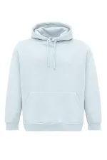 Sweat à capuche basique oversize délavé bleu ciel