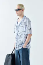 Desenli Fitilli Oversize Gömlek Desen-1