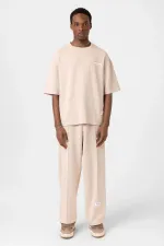 Label Detailed Oversize Modal Fabric Tracksuit Set Stone