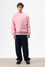 Sweat-shirt basique oversize délavé saumon