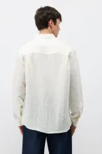 Chemise blanche oversize rayée en modal