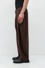 Barrel Fit Tailored Pantolon Kahve