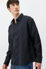 Chemise oversize en modal noir