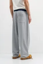 Baggy Fit Eşofman Alt Gri Melanj