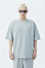 Delik Detaylı Oversize Eşofman Takım Gri