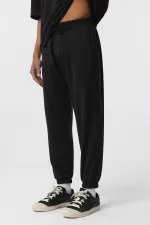 Basic Oversize Paça Lastikli Eşofman Takım Siyah