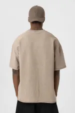 T-shirt oversize basique délavé, couleur vison