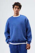 Sweat-shirt basique oversize délavé bleu marine