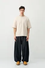 Kısa Kollu Boxy Fit Tişört Taş