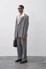 Costume croisé coupe décontractée anthracite