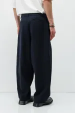 Barrel Fit Tailored Pantolon Lacivert