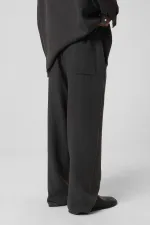 Baggy Fit Muslin Linen Trousers Anthracite