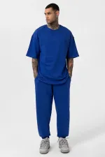 Paça Lastikli Basic Oversize Eşofman Takımı Saks