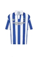 T-shirt oversize à col polo (bleu marine)