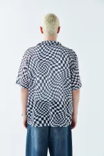 Patterned Corduroy Oversize Shirt Pattern-10