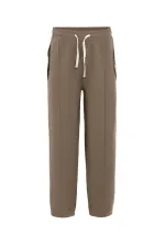 Bağcıklı Baggy Gabardin Pantolon Vizon