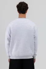 Sweat-shirt basique à col rond oversize chiné